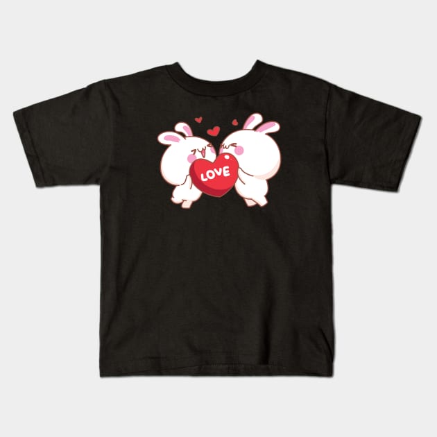 Bunnies In Love Kids T-Shirt by InnocentClub